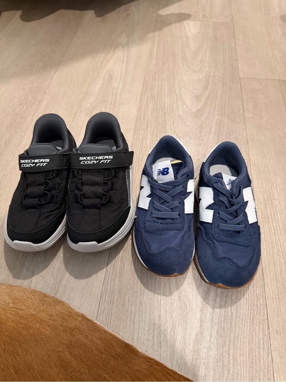 Skechers Cozy Fit Kids Black Sneakers and New Balance Sneakers